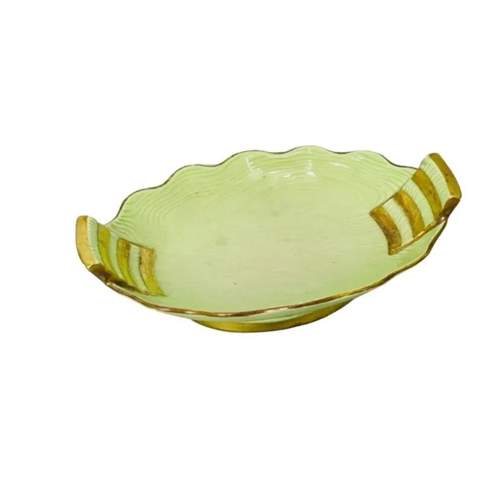 Carlton Ware Vert Royale Dish Mint Green Tall Vintage 7 Inches Long Art Deco